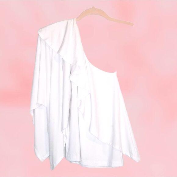 Susana Monaco White Sugar One Flutter Sleeve Top - Picture 2 of 5